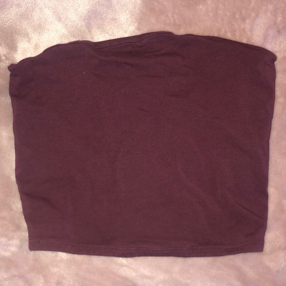 maroon tube top